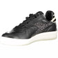 Sleek Black Leather Sneakers with Contrast Accents