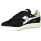 Chic Black Lace-Up Sneakers with Contrasting Details