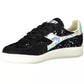 Chic Black Lace-Up Sneakers with Contrasting Details