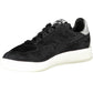 Sleek Black Lace-Up Sports Sneakers