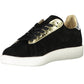 Sleek Black Lace-up Sports Sneakers