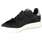 Elegant Black Leather Sneakers with Lace Details