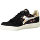 Elegant Black Lace-Up Sporty Sneakers