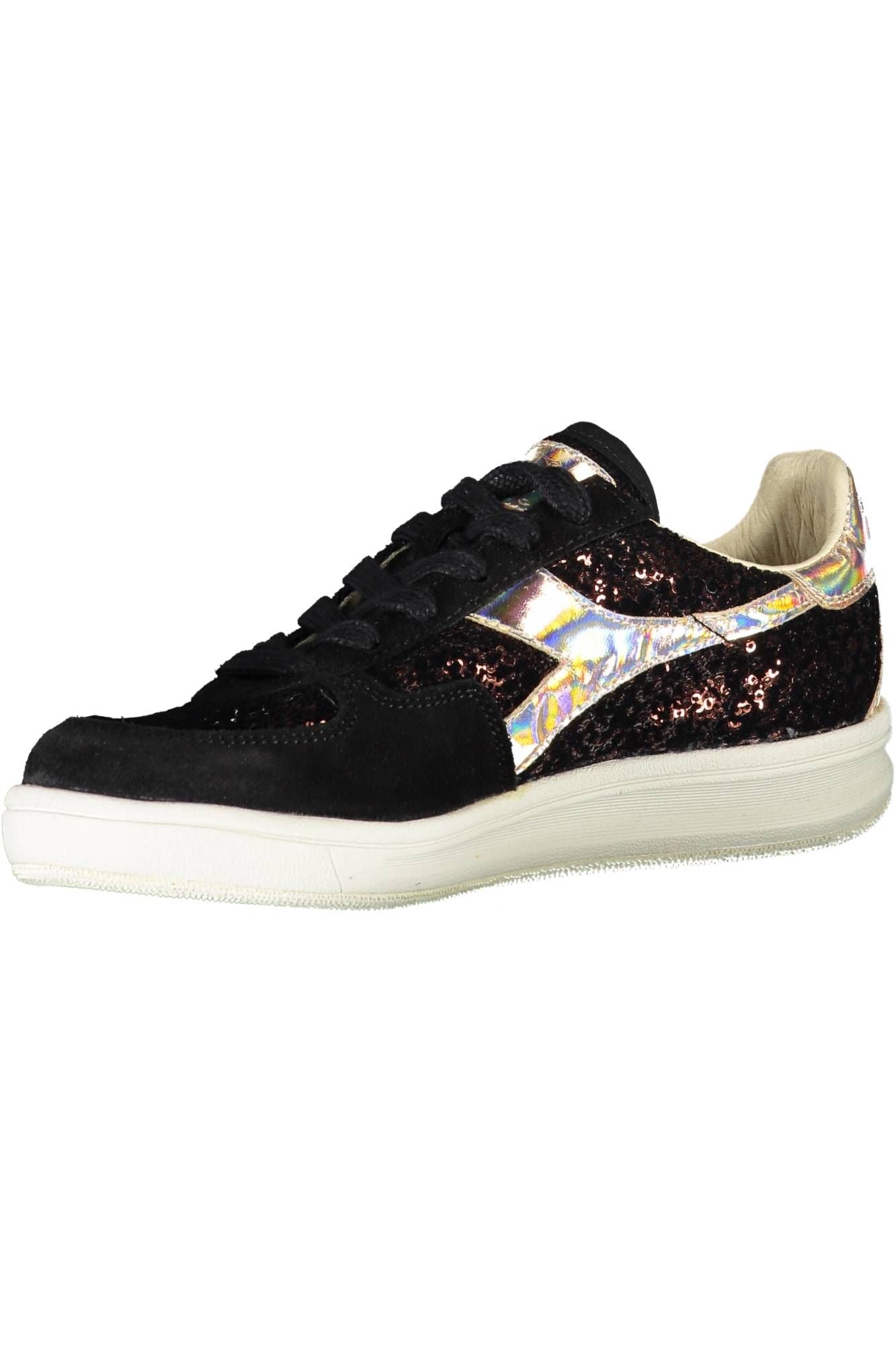 Elegant Black Lace-Up Sporty Sneakers