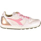 Chic Pink Lace-up Sneakers with Contrast Detailing