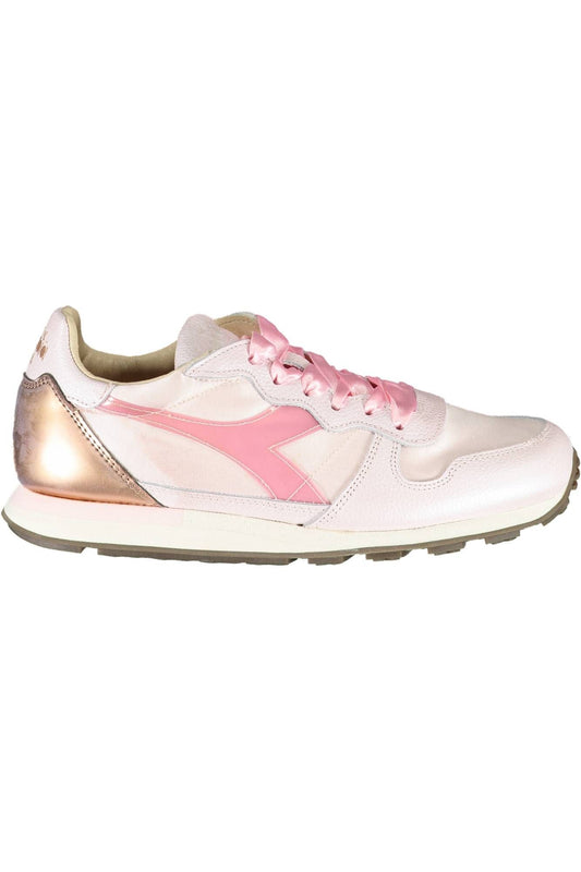 Chic Pink Lace-up Sneakers with Contrast Detailing