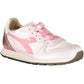 Chic Pink Lace-up Sneakers with Contrast Detailing