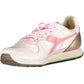 Chic Pink Lace-up Sneakers with Contrast Detailing