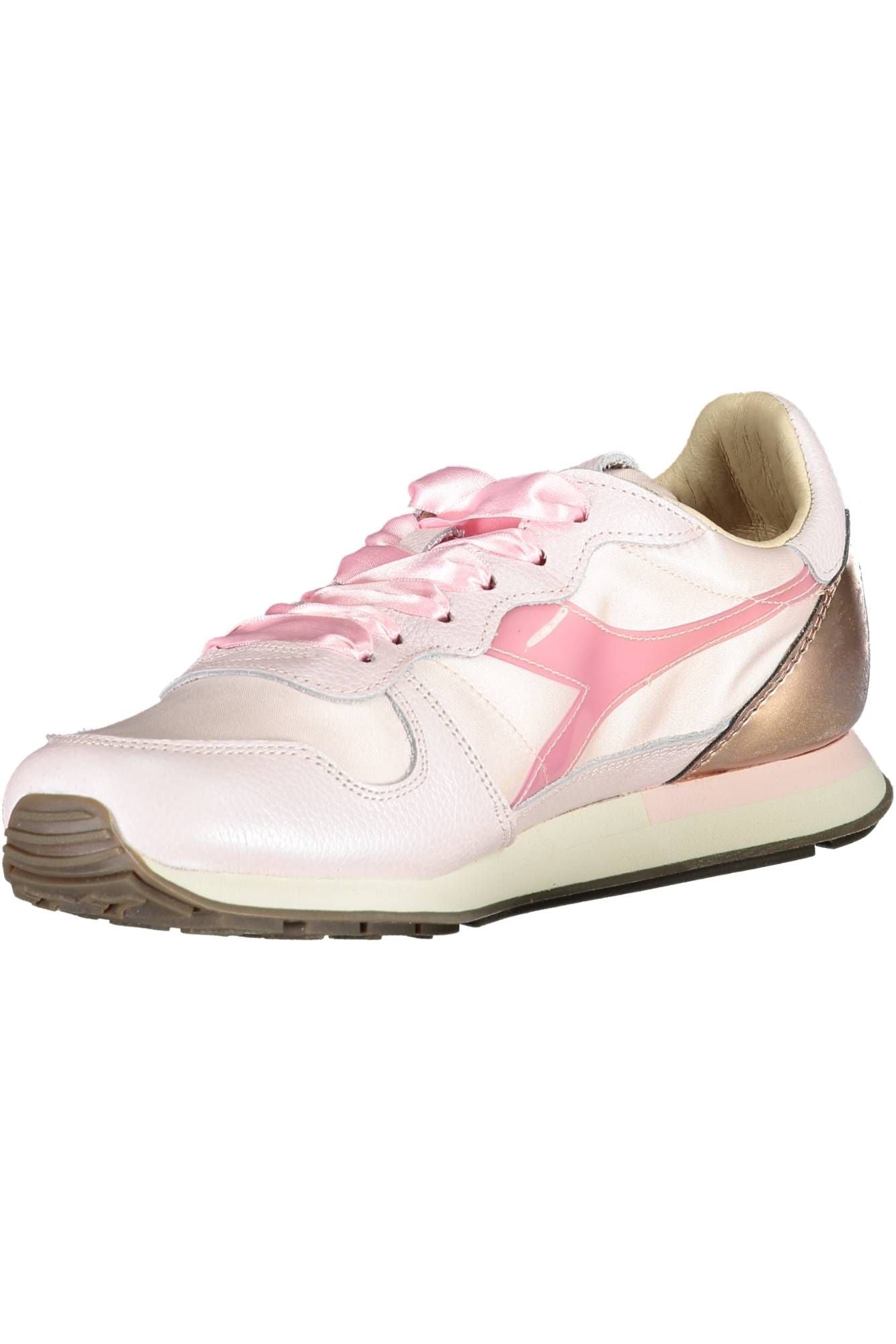 Chic Pink Lace-up Sneakers with Contrast Detailing
