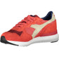 Sleek Red Athletic Sneakers with Contrasting Details