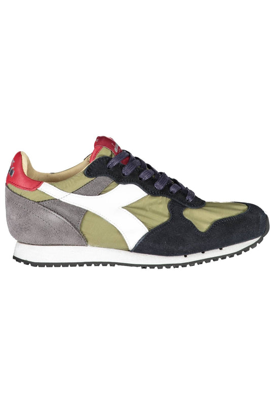 Chic Green Contrasting Details Lace-Up Sneakers
