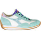Glittering Green Lace-Up Sports Sneakers