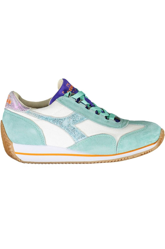Glittering Green Lace-Up Sports Sneakers