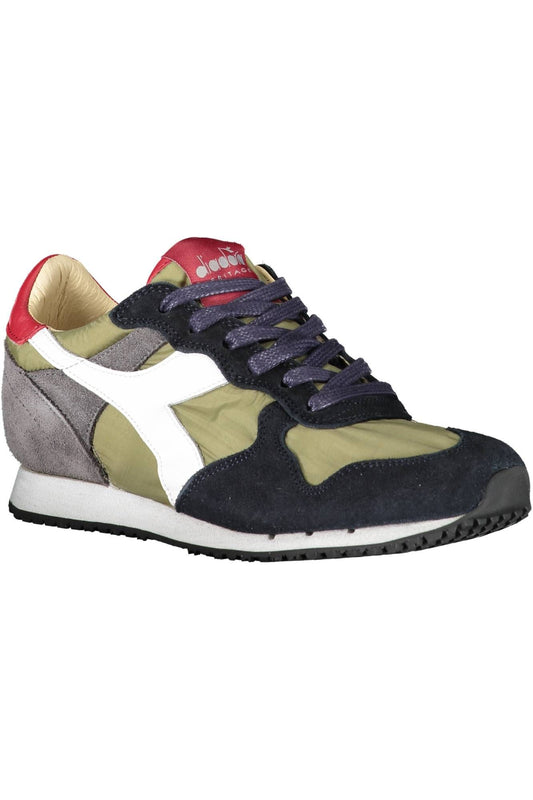 Chic Green Contrasting Details Lace-Up Sneakers