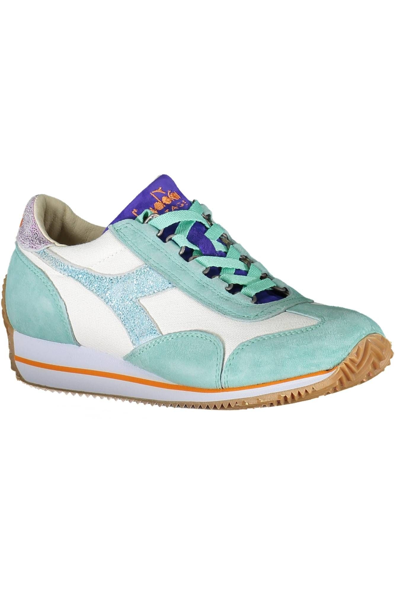 Glittering Green Lace-Up Sports Sneakers