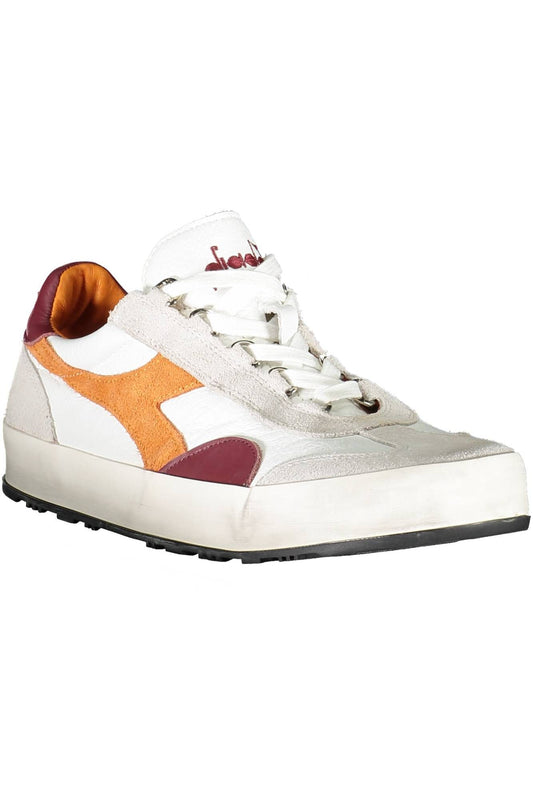 Sleek White Lace-Up Sports Sneakers