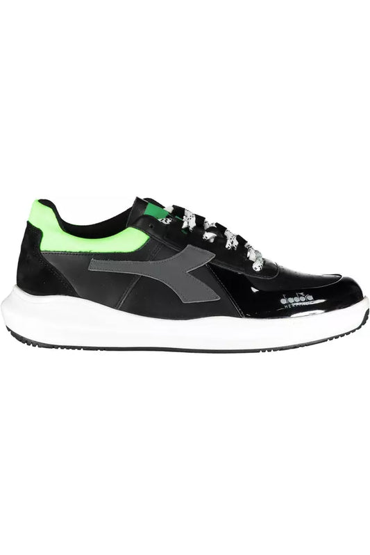 Black Contrasting Lace-Up Sneakers