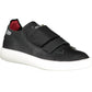 Sleek Black Leather Sneakers with Contrast Details