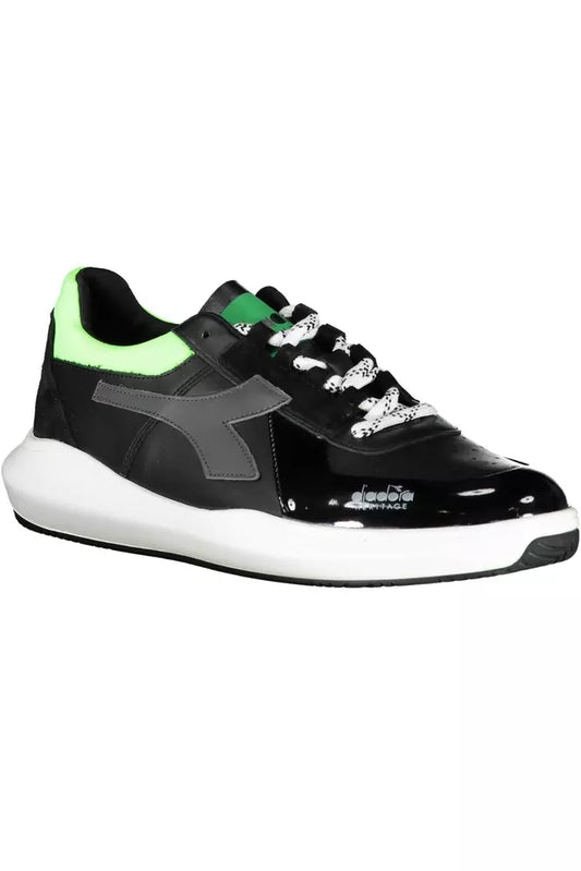 Black Contrasting Lace-Up Sneakers