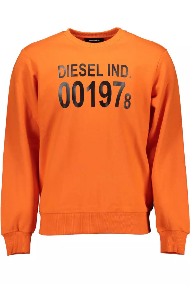 Vibrant Orange Cotton Sweatshirt with Logo