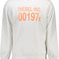 Crisp White Printed Cotton Sweatshirt