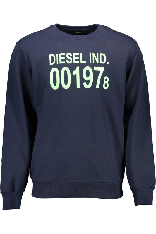 Blue Cotton Logo Print Sweatshirt