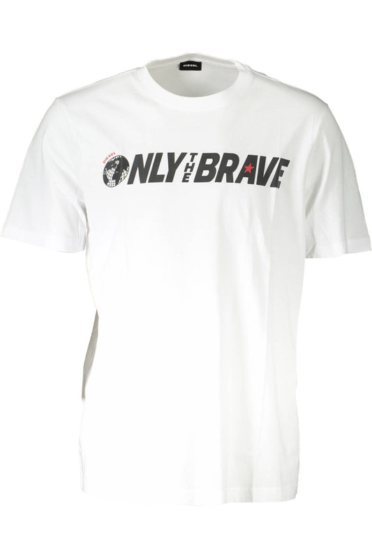 Crisp White Round Neck Logo Tee