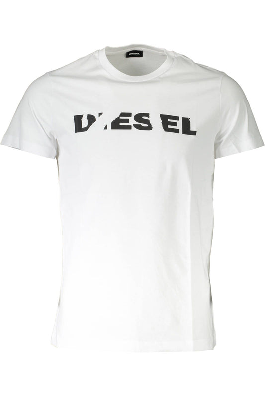 Sleek White Crew Neck Logo Tee