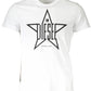 Sleek White Round Neck Tee with Logo Detail