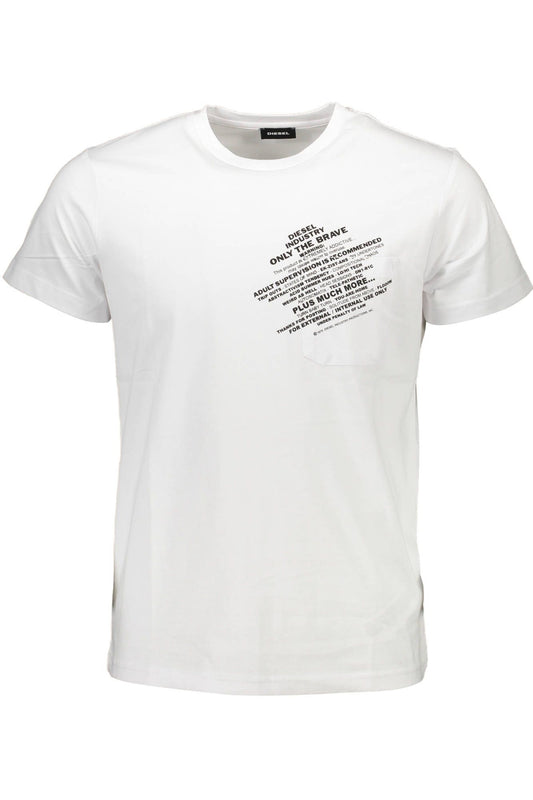 Sleek White Pocket Tee with Signature Print