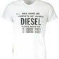 Sleek White Printed Crew Neck Tee