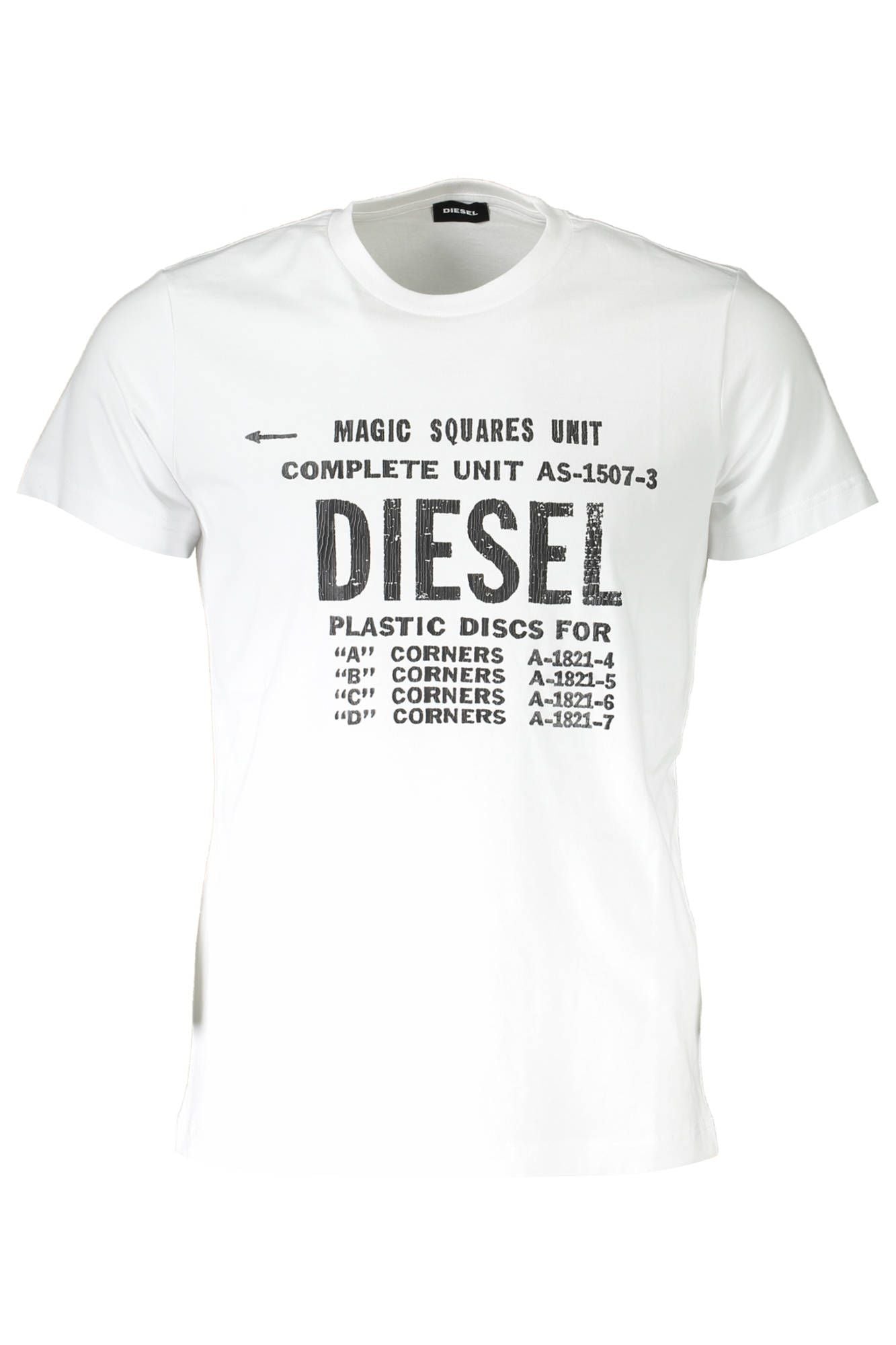 Sleek White Printed Crew Neck Tee