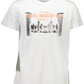 Crisp White Crew Neck Tee with Iconic Print