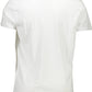 White Cotton Crew Neck Tee with Print Logo