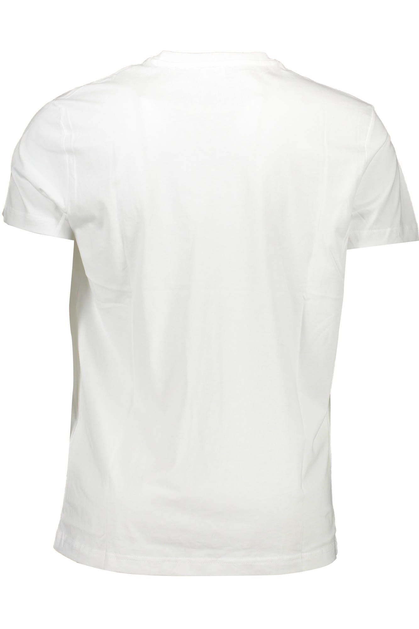 White Cotton Crew Neck Tee with Print Logo