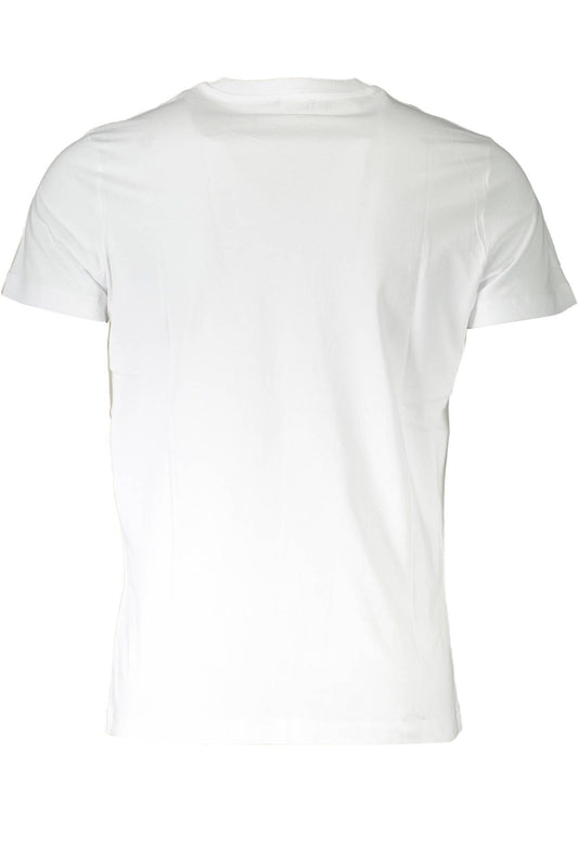 Sleek White Crew Neck Logo Tee