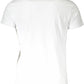Sleek White Round Neck Tee with Logo Detail