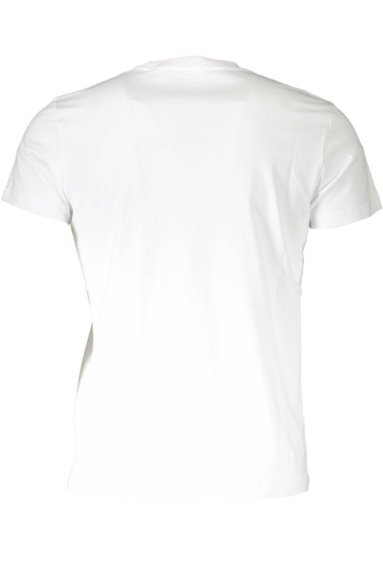 Sleek White Round Neck Tee with Logo Detail