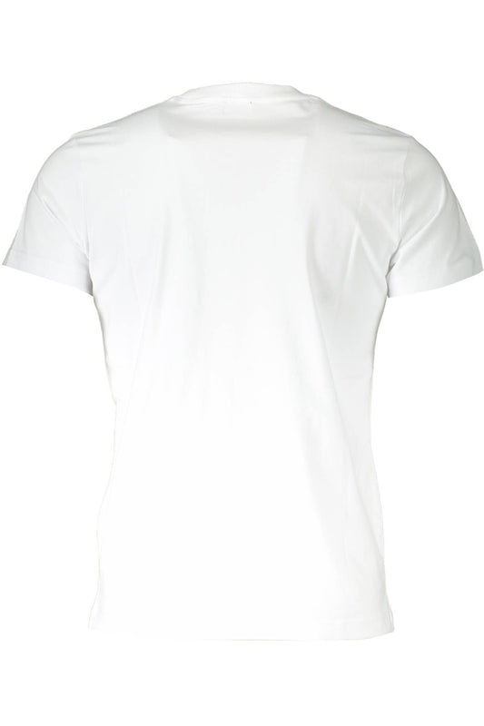 Sleek White Printed Crew Neck Tee
