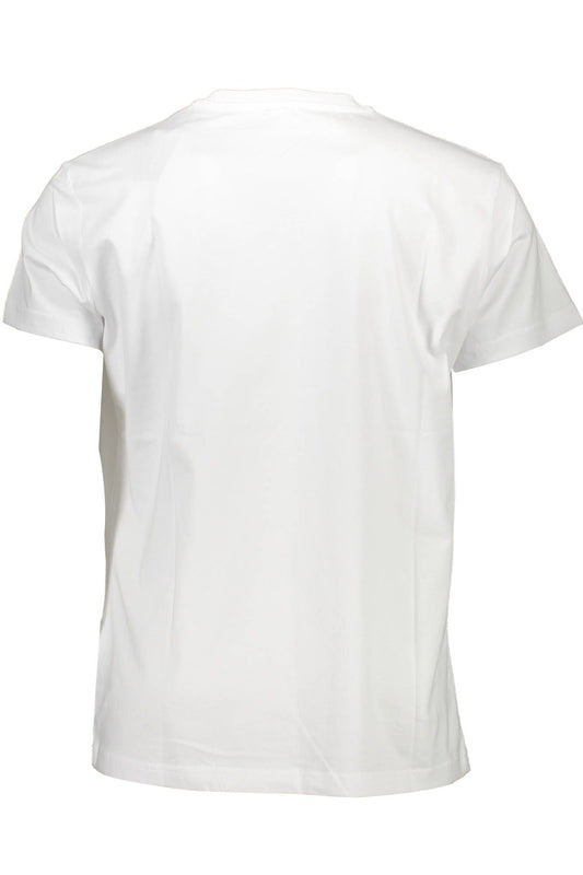 Crisp White Crew Neck Tee with Iconic Print