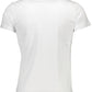 Sleek White Crew Neck Tee with Iconic Print