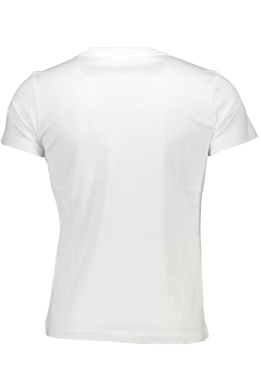 Sleek White Crew Neck Tee with Iconic Print