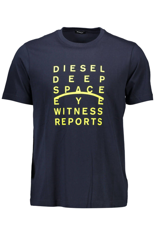 Sleek Blue Crew Neck Logo Tee