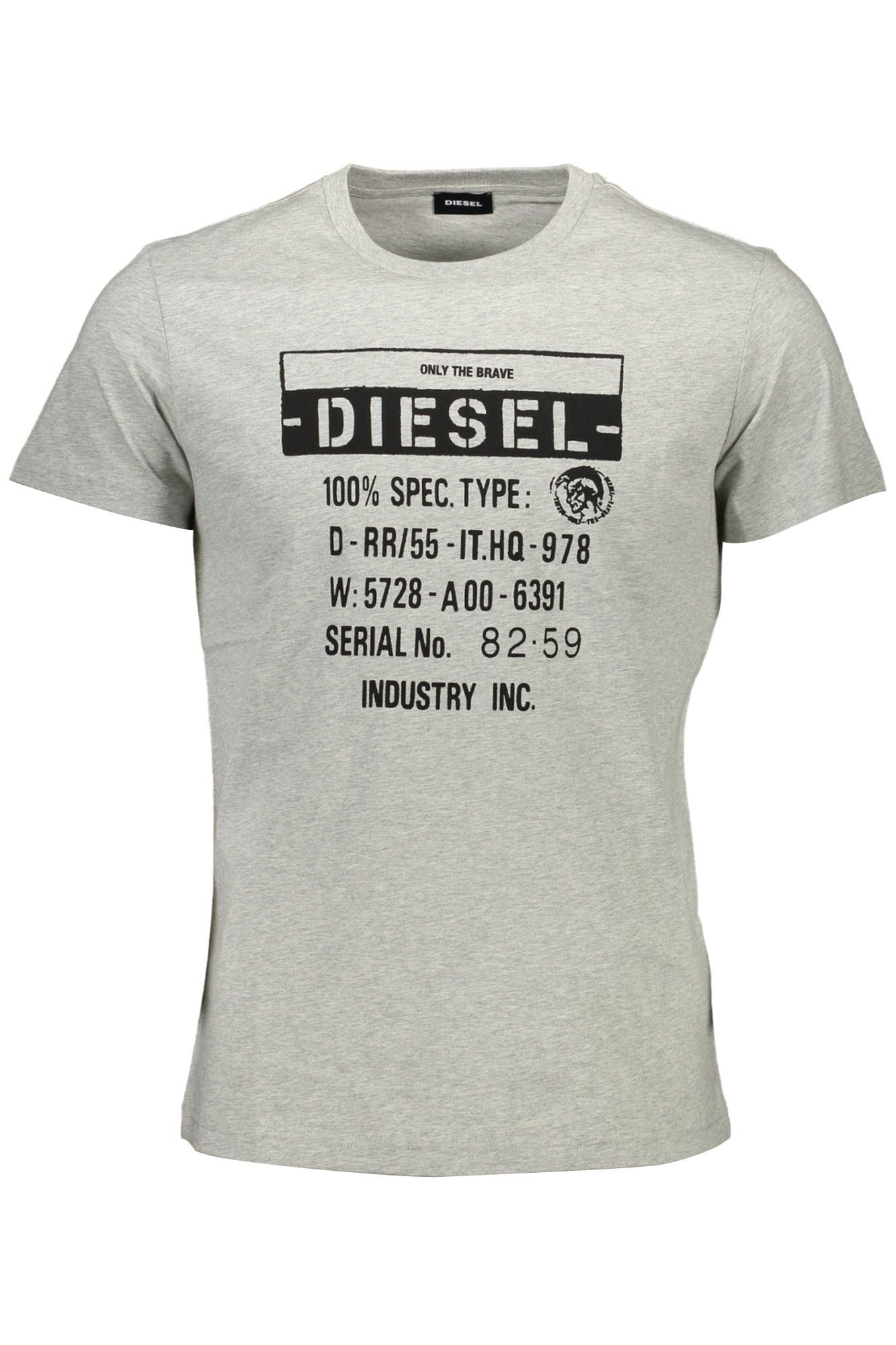 Sleek Gray Logo Crew Neck Tee