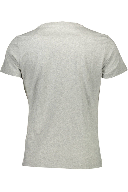 Sleek Gray Logo Crew Neck Tee