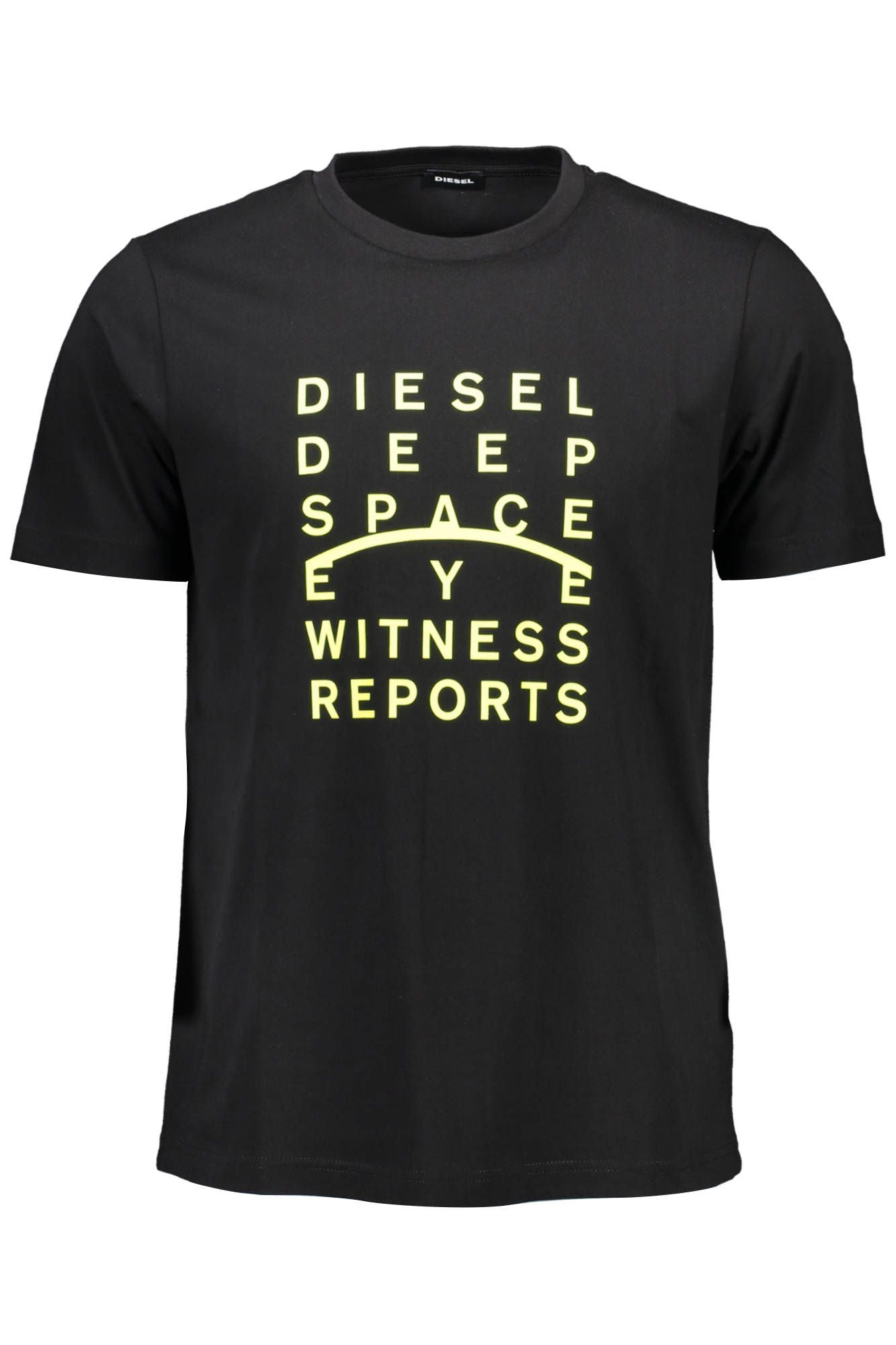Sleek Black Crew Neck Cotton Tee with Logo Print