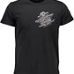 Sleek Black Cotton Tee with Unique Print