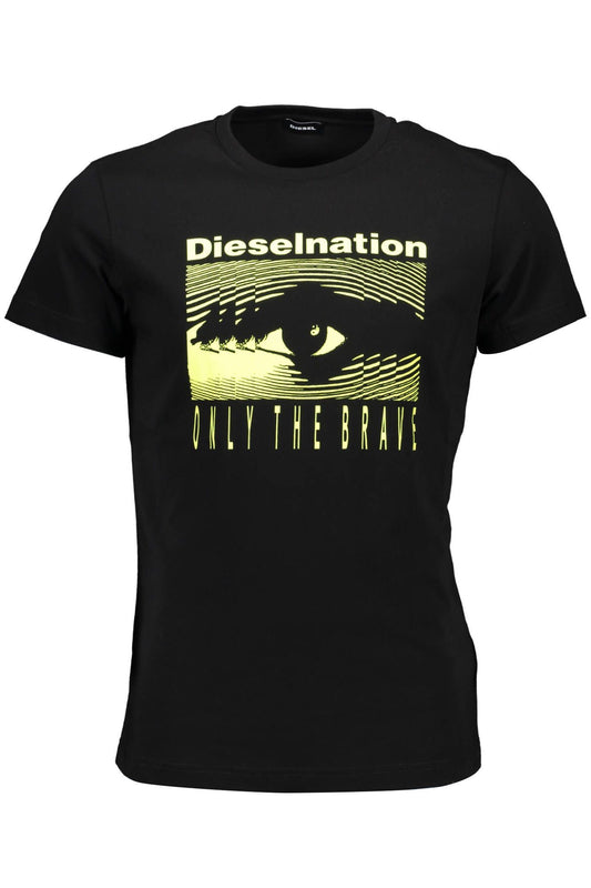 Sleek Cotton Crew Neck Tee with Logo Print