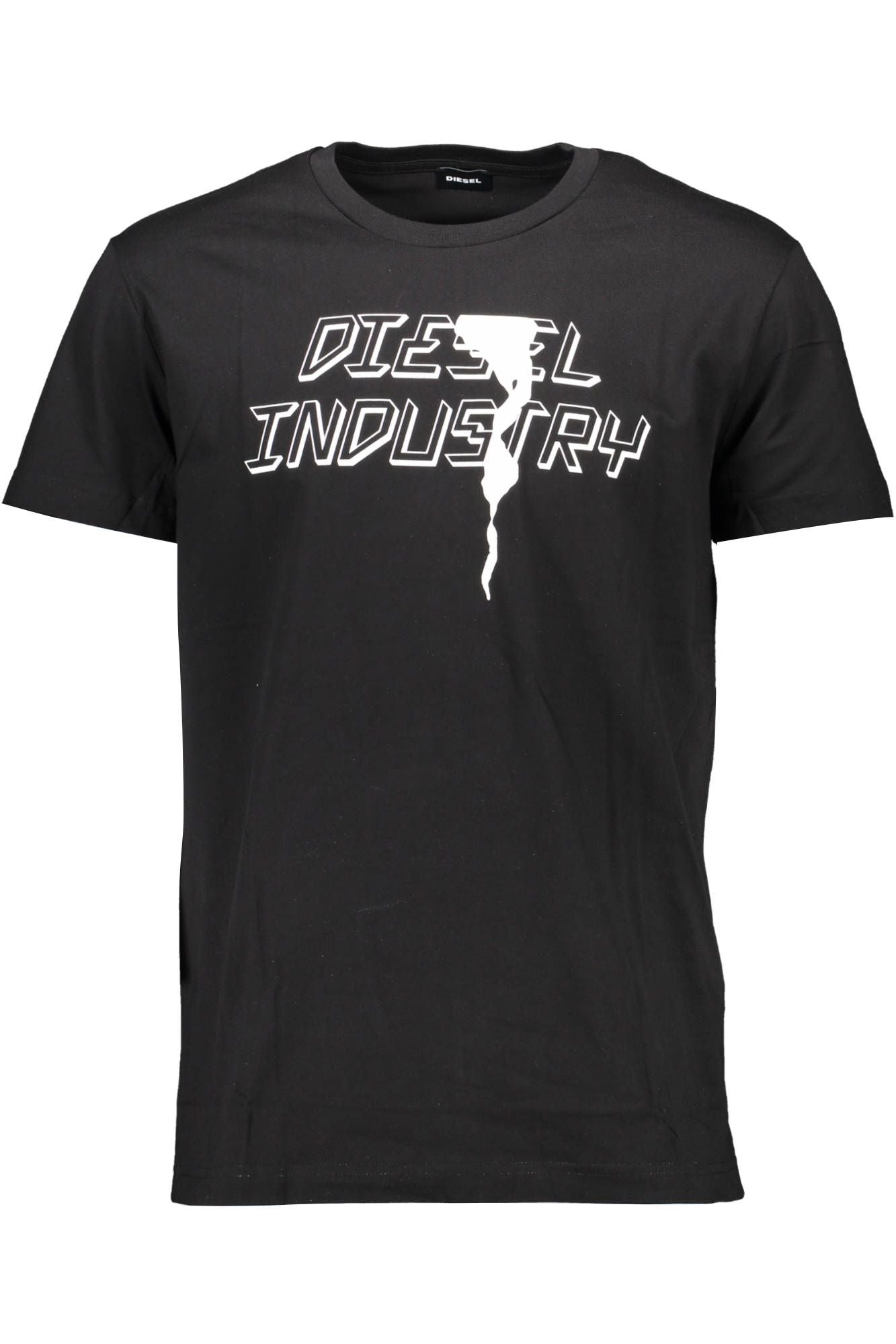 Sleek Black Crew Neck Logo Tee