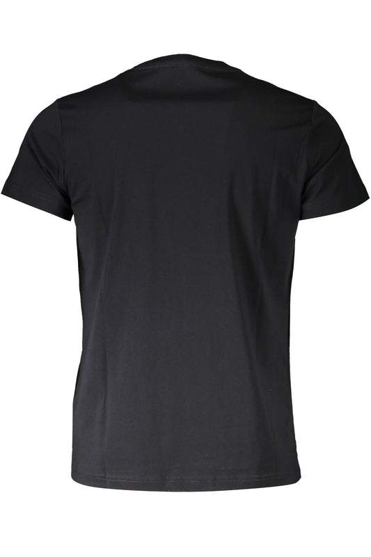Sleek Black Cotton Tee with Iconic Logo Detail
